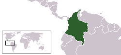 Map of Columbia, South America